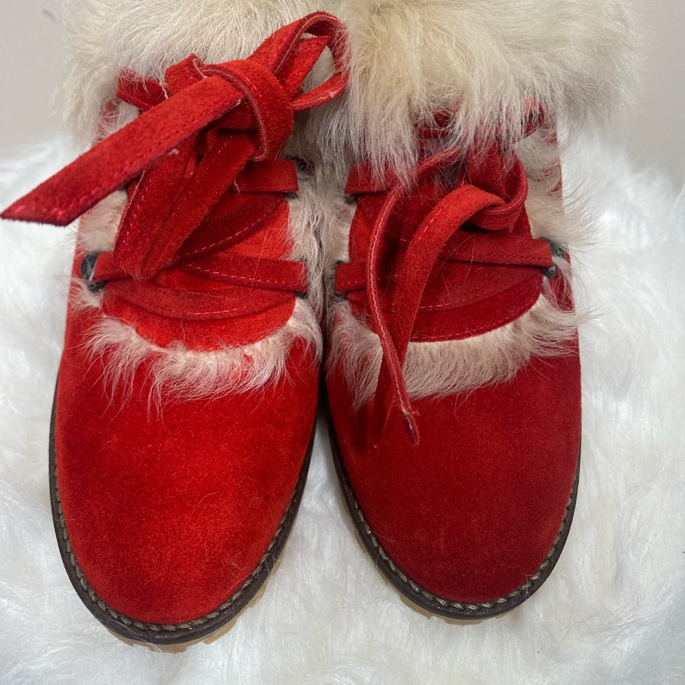 {EUC} Coach Kristy Suede And Faux Fur Mules Heels Shoes Italy 8.5 - Picture 4 of 11
